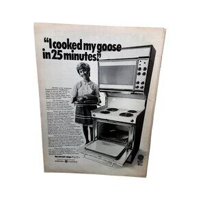 1970 General Electric Versatronic Range Vintage Magazine Print Ad Kitchen Decor